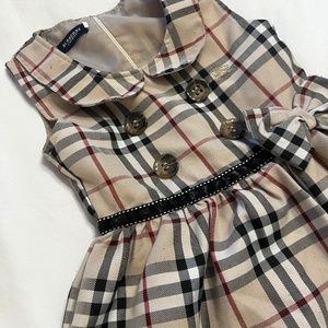 Burberry Kids Formal Dress in Beige and Black Plaid